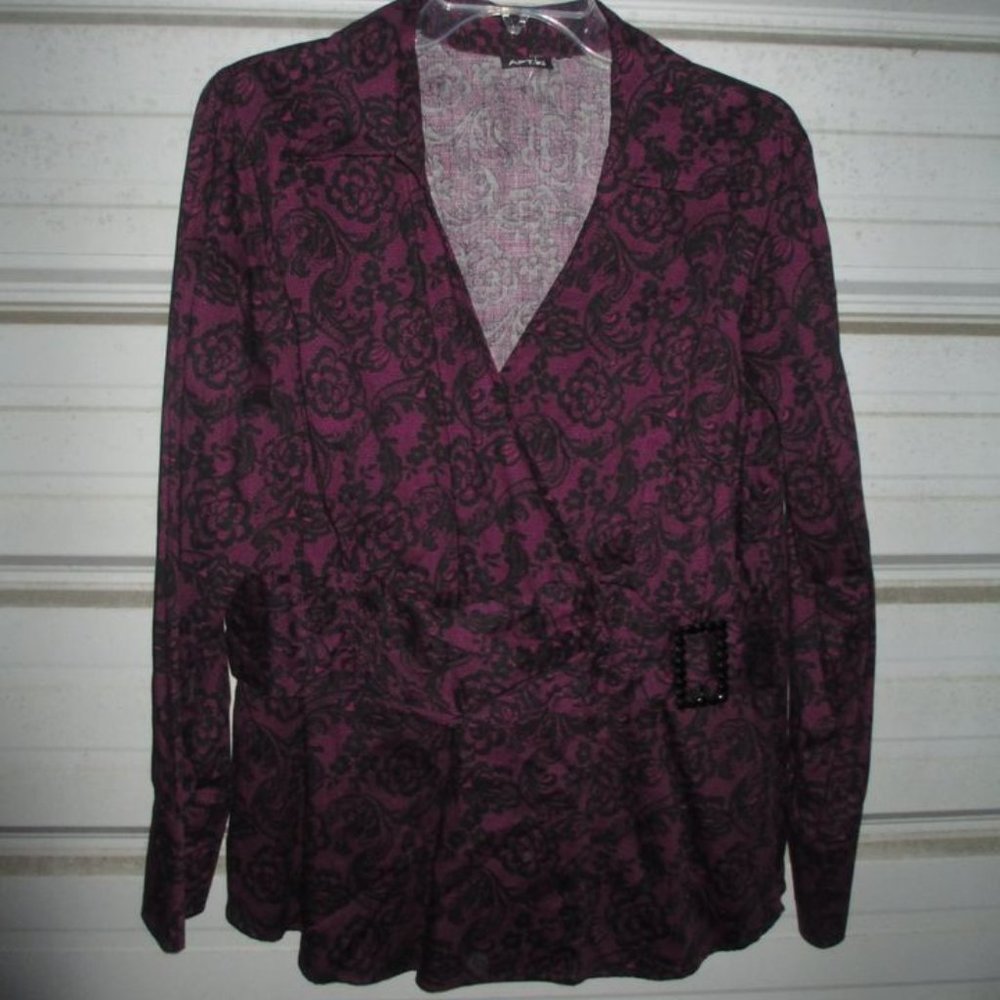 XL Lot of 2 Dressy Apt 9 Work Shirts Tops Blouse Stretchy soft silky womens